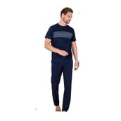 Pierre Cardin Erkek Kısa Kollu Penye Pijama Takımı, Lacivert, XL