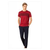 Pierre Cardin Erkek Penye Kısakol Pijama Takımı, Bordo, XL