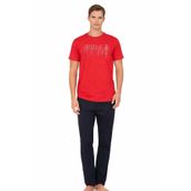 Pierre Cardin Erkek Penye Kısakol Pijama Takımı, Kırmızı, 2XL TYBKA4R5HV0U78UK06