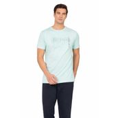 Pierre Cardin Erkek Penye Kısakol Pijama Takımı, Turkuaz, 2XL