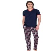Pierre Cardin Erkek Pijama Takımı, Kısa Kollu, Lacivert, XL Beden