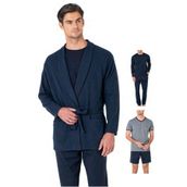 Pierre Cardin Erkek Triko Sabahlıklı Pijama Takımı, Lacivert, L Beden