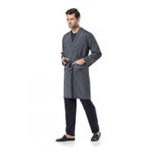 Pierre Cardin Erkek%100 Pamuklu Pijama Takımı, Robdöşambırlı, Lacivert, XL