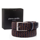 Pierre Cardin Örgü Erkek Kemeri (En 3,5) PC1745 (Kahve/Lacivert, 105 CM)