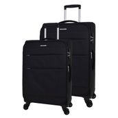 Pierre Cardin PC4200 Siyah Ultra Light Hafif Lüx Kumaş Büyük Boy-Orta Boy 2'li Valiz Seti