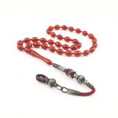 Pigado 1000 Ayar Gümüş Vişne Sıkma Kehribar Tesbih