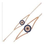 Pigado 925 Ayar Gümüş 19 cm Rose Nazar Bileklik
