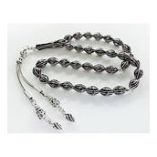 Pigado 925 Ayar Gümüş Arpa Kesim Erzurum Oltu Taşı Tesbih