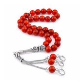 Pigado 925 Ayar Gümüş Ayyıldız Model Akik Taşlı Tesbih