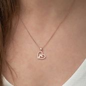 Pigado 925 Ayar Gümüş Kalbin İçinde Üç Kalp Kadın Gümüş Kolye