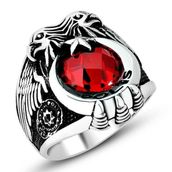 Pigado 925 Ayar Gümüş Kartal Başlı Polis Yüzüğü