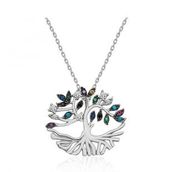 Pigado 925 Ayar Gümüş Mix Taşlı Tuba Ağacı Kadın Gümüş Kolye