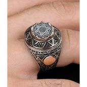 Pigado 925 Ayar Gümüş Mührü Süleyman Yüzüğü