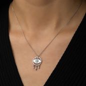 Pigado 925 Ayar Gümüş Nazarlı Göz Kadın Gümüş Kolye