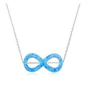 Pigado 925 Ayar Gümüş Opal Taşlı Sonsuzluk Gümüş Kadın Kolye