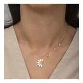 Pigado 925 Ayar Gümüş Papatya Seviyor Sevmiyor Bayan Gümüş Kolye