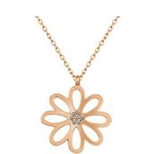 Pigado 925 Ayar Gümüş Rose Çiçek Bayan Gümüş Kolye