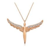 Pigado 925 Ayar Gümüş Rose Kanatlı Melek Kadın Gümüş Kolye