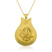 Pigado 925 Ayar Gümüş Sarı Tuğra Kadın Gümüş Kolye