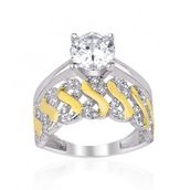 Pigado 925 Ayar Gümüş Sonsuzluk Model Tek Taş Yüzük