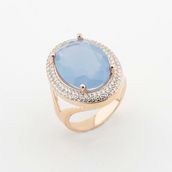 Pigado 925 Ayar Gümüş Su Yeşili Taşlı Bayan Gümüş Yüzük