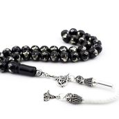 Pigado 925 Ayar Gümüş Tuğra Motifli Gürcistan Oltu Taşı Tesbih