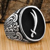 Pigado 925 Ayar Gümüş Zülfikar Kılıcı Yüzüğü