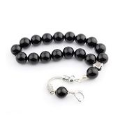 Pigado Siyah Oniks Doğal Taş 12 mm 17'li Efe Tesbihi