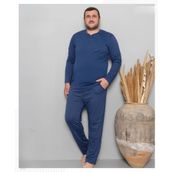 Pijamoni Erkek Battal Düğme Yaka Penye Uzun Kol Pijama Takımı 6720/9 - 1 Adet