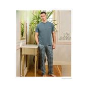 Pijamoni Erkek Düğme Yaka Kısa Kol Pijama Takımı 6850/99 - 1 Adet
