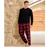 Pijamoni Erkek Düğme Yaka Kışlık Polar Pijama Takımı 6100/7 - 1 Adet