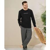 Pijamoni Erkek Pamuklu Bisiklet Yaka Uzun Kol İnce Pijama Takımı 6150/20 - 1 Adet