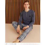 Pijamoni Erkek Süprem Uzun Kol İnce Pijama Takımı 6300 / 9 - 1 Adet