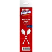 Piknik Kullan-At Plastik Kaşık 10'lu Büyük Beyaz 1486 - 01P-Pembe