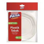 Piknik Kullan-At Plastik Tabak 19 Cm 10'Lu Büyük Bey.