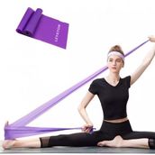 Pilates Bandı Jimnastik Plates Lastiği 150x15 Cm Egzersiz Aerobik Bant 1 Adet Mor