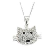pilelistore 925 Ayar Gümüş Kedi Kadın Gümüş Kolye