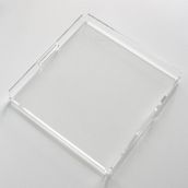 Pina Company Şeffaf Pleksi Çay, Kahve Dekoratif Sunum Modern Servis Tepsisi 25CMX25CM - söz, nişan -