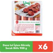Pınar Dana Isıl İşlem Görmüş Sucuk Büfe 900 g x 6 Adet - 900 gr