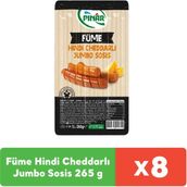 Pınar Füme Hindi Cheddarlı Jumbo Sosis 265 g x 8 Adet - 265 gr