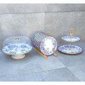 Pinkev Butterfly 8 Parça Seramik Pasta Sunum Tabağı Seti