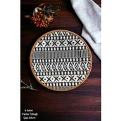 Pinkev Mona 6 Kişilik Siyah Desenli Porselen Pasta Tatlı Tabağı Seti - 20cm