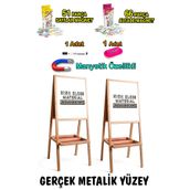 PinkToys Gerçek Metal Yüzey Çift Tarafı Beyaz Manyetik Özellikli Yazı Tahtası Hs