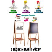 PinkToys Manyetik Özellikli Gerçek metalik Yüzey Ahşap Yazı Tahtası Seti 3M