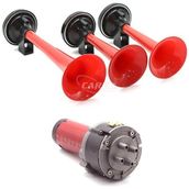 PINUKS Korna Üç Borulu Motorlu Kırmızı 12V Adet