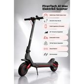 PiranTech A1 Max Elektrikli Scooter 500W – 750W Kırmızı | Uzun Menzil | Mobil Uygulama | Çift Amortisör