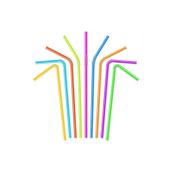 Plastik Pipet 8 MM Karışık Renkli 26 CM (50 Adet)