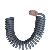 Plasyay 4 m Gri Spiral Yıkama Sulama Uzatma Hortumu