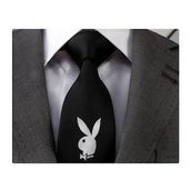 Playboy Tavşan Simgesi Siyah Kravat