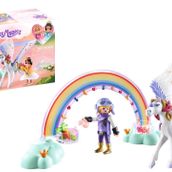 PLAYMOBIL Princess Magic 71361 Gökkuşaklı Pegasus, büyüleyici oyun seti, Pegasus bakımı ve beslenmesi için aksesuarlar, 4 yaşından büyük çocuklar için oyuncak